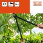 BLACK+DECKER Gartenschere – Schnittkapazität 38 mm – 72 cm – Baumschere – mit Antihaftbeschichtung der Klingen – Schwarz/