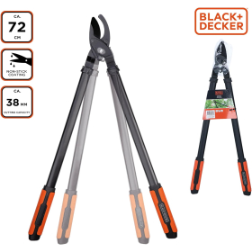 Секатор BLACK+DECKER - режущая способность 38 мм - 72 см - секаторы - с антипригарным покрытием лезвий - черный/