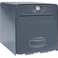 BURG-WÄCHTER letterbox, La Poste approved, 2 doors, 509 ANT BALthazar, anthracite, galvanized steel, with fully opening door and letter stop (door locking at 120°)