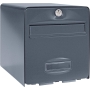 BURG-WÄCHTER letterbox, La Poste approved, 2 doors, 509 ANT BALthazar, anthracite, galvanized steel, with fully opening door and letter stop (door locking at 120°)