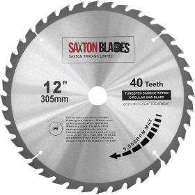 TCT30540T Saxton TCT – Kreissägeblatt für Holz, 305 mm x 30 mm x Durchmesser x 40 T für Bosch Makita Dewalt