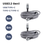 USB 3.2 Gen1 5M/6M/7M Data Transfer + Fast Charging Cable for Meta Quest 1/2/3 Pico 3/4 VR Headsets