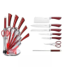 Royal Line knife set made of stainless steel, 8 pieces with stand