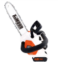 Cordless pruning chainsaw from Armor & Danforth. Professional 20 volt battery