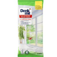 Wet wipes for glass cleaning Denkmit, 20 pieces (Germany)