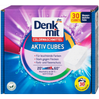 Таблетки для стирки цветных вещей Denkmit Colorwaschmittel Cubes, 30 шт, Германия