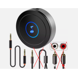 BLACKHORSE Bluetooth 5.0 receiver for stereo system, AUX Bluetooth adapter for HiFi, speakers, TV, PC, audio receiver for jack 3.5 / RCA, low latency and HD audio, two device connection