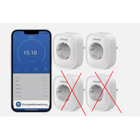 GHome Smart Wlan Steckdose 16A,WiFi Steckdose 2erPack, Smart Home Plug Funktioniert mit Alexa Google Home,Stromverbrauch Messen Sprachsteuerung Timer, NUR auf 2,4GHz WiFi.230V || 50/60Hz || 20-45° C