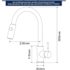 Homelody Grifo de cocina con 2 pulverizadores, grifo extraíble para fregadero de cocina, grifo de cocina de acero inoxidable con grifo mezclador de ducha, grifo de cocina de alta presión
