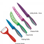 Multi-colored knife set from the Royal Line line, 7 pieces