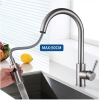 Homelody Grifo de cocina con 2 pulverizadores, grifo extraíble para fregadero de cocina, grifo de cocina de acero inoxidable con grifo mezclador de ducha, grifo de cocina de alta presión