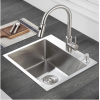 Homelody Grifo de cocina con 2 pulverizadores, grifo extraíble para fregadero de cocina, grifo de cocina de acero inoxidable con grifo mezclador de ducha, grifo de cocina de alta presión
