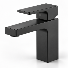 hansgrohe Vernis Shape Waschtischmischer, 100mm, mit Zugstange, wassersparend, Matt Schwarz