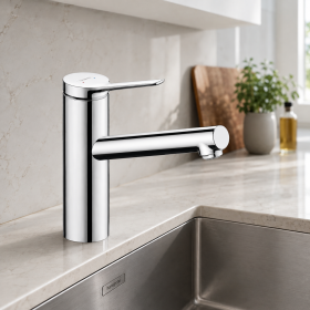 Grifo de cocina Hansgrohe Zesis M33, regulable en altura, cromado