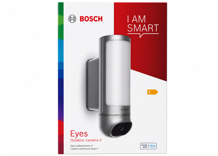 Bosch Smart Home Outdoor Camera II, outdoor surveillance camera, 1080p Full HD resolution with integrated alarm siren and design light, compatible with Amazon Alexa Bosch Smart Home Outdoor Camera II, outdoor surveillance camera, 1080p Full HD resolution with integrated alarm siren and design light, compatible with Amazon Alexa
