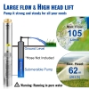 Submersible well pump VEVOR 105 l/min stainless steel, water pump depth 62 m