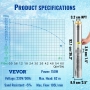 Submersible well pump VEVOR 105 l/min stainless steel, water pump depth 62 m