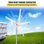 Generador eólico 200W, máximo 500W, 12V, 5 aspas de fibra de nailon