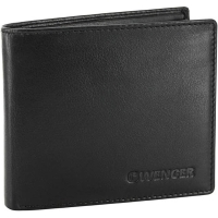 Кожаный кошелек Wenger (Швейцария), 11 см черный
