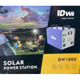 Солнечная электростанция DW1800 с максимальной мощностью 1800 Вт и емкостью аккумулятора 1380 Ач