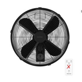 Cecotec - Настінні вентилятори EnergySilence 4500 Power Wall Control Black, 50 Вт, 30 см, 4 аеродинамічні лопаті, LED екран