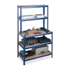 relaxdays Heavy-Duty Shelving Unit & Workbench, 5 Shelves, 180x100x60 cm, Metal
