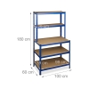 relaxdays Heavy-Duty Shelving Unit & Workbench, 5 Shelves, 180x100x60 cm, Metal
