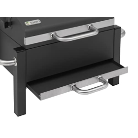 Barbacoa de carbón Tepro Toronto Easy con 2 asas de transporte resistentes, tapa de funcionamiento suave, termómetro y contenedor de cenizas, dimensiones aprox. 67,5 x 43,3 x 45 cm.