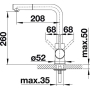 Blanco Mila-S 519810 kitchen faucet in chrome with high pressure and removable hose