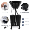 Mobile washbasin, hairdresser for home, height-adjustable, reverse washbasin with pump, portable hairdresser washbasin with water tank and shower