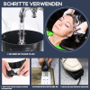 Mobile washbasin, hairdresser for home, height-adjustable, reverse washbasin with pump, portable hairdresser washbasin with water tank and shower