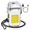 FarFay Y2 Electric Lighter with COB Workshop Lamp, Dual Arc - Waterproof & Windproof & Flameless for Outdoor Adventure, Camping and Survival Hiking