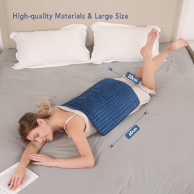 Almohadilla térmica de 50 x 60 cm con apagado automático: 5 niveles de temperatura, calentamiento rápido y protección contra sobrecalentamiento.