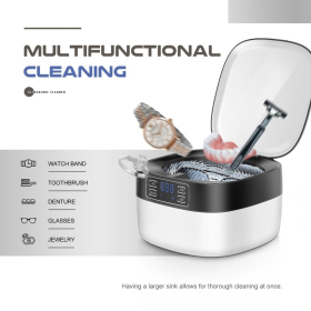 Limpiador ultrasónico de 750 ml para joyas, gafas, dentaduras postizas y relojes
