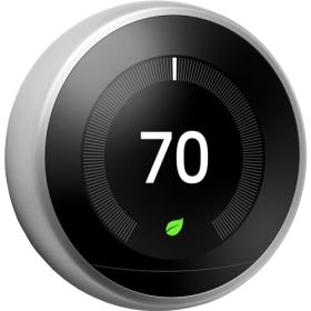 Google Nest Learning Thermostat, 3. Generation,Verbundener Thermostat, Stahl T3028FD