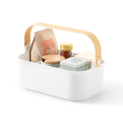 Umbra Bellwood Boîte de rangement empilable with separate amovibles, Blanc/naturel Waist M 28 x 17 cm