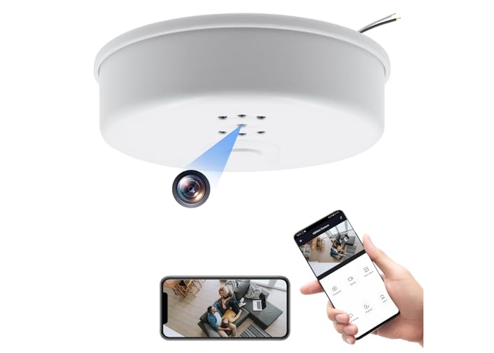 WiFi spy camera smoke detector, 1080P, motion detection, night vision, APP control WiFi spy camera smoke detector, 1080P, motion detection, night vision, APP control
