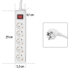 Hama 5-way power strip, 1.4 m, with switch and increased contact protection