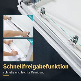 SONNI rectangular shower cubicle 90x90 cm, sliding, tempered safety glass Easyclean 5 mm with nano-lime treatment