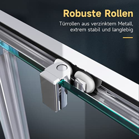 SONNI rectangular shower cubicle 90x90 cm, sliding, tempered safety glass Easyclean 5 mm with nano-lime treatment