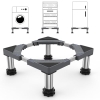 DEWEL Adjustable Washing Machine and Dryer Stand with 4 Feet, Grey