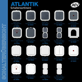 Interruptor de luz REV 005465 Atlantic, IP44, unipolar, para habitaciones húmedas