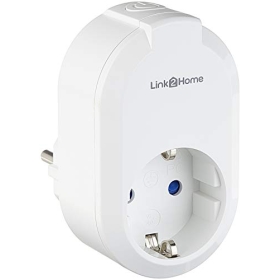 REV Link2Home Enchufe inteligente, enchufe radiocontrolado, temporizador, hogar inteligente, iOS, Android, Alexa, Google Assistant, blanco