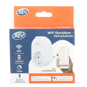 REV Link2Home smart socket, wireless socket, timer, smart home, iOS, Android, Alexa, Google Assistant, white
