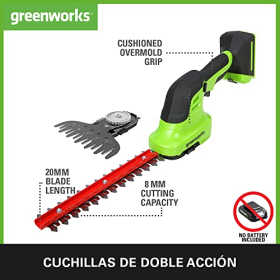 Садовый триммер Greenworks G24SHT 2/1 - 2800 об/мин - нож для травы 15 см БЕЗ аккумулятора 24 В и зарядного устройства