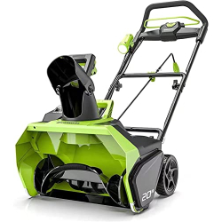 Soplador de nieve inalámbrico Greenworks, motor sin escobillas, ancho de trabajo de 51 cm