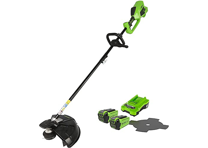 Greenworks 40V cordless grass trimmer, 40 cm cutting width, 2 batteries Greenworks 40V cordless grass trimmer, 40 cm cutting width, 2 batteries
