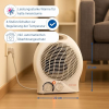 Portable 2000W fan heater with thermostat and 4 heat settings, white