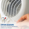 Portable 2000W fan heater with thermostat and 4 heat settings, white