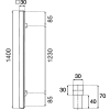 Manilla HT de 1400 mm - Barra de acero pasivado para puertas de madera y cristal